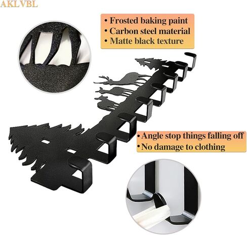 Over The Door Hooks for Hanging Coat Rack Towel Hook Metal Door Hanger Hook Black Coat Hook for Hat,Clothes,Keys,Pet Leash,Umbrella in Saudi Arabia