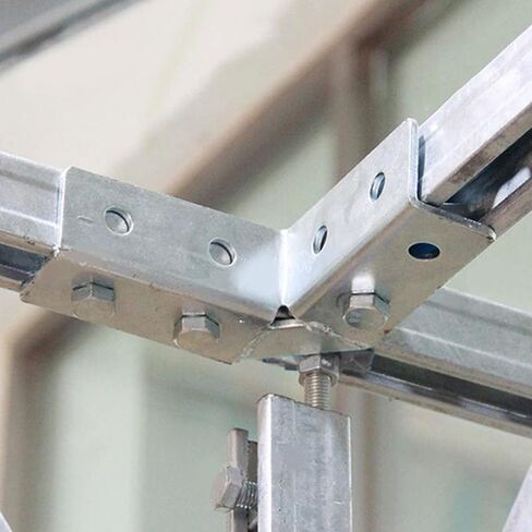 2 قطعة زاوية قائمة، موصل ممدود لهياكل قناة تبختر 1-5/8 بوصة، قبول مسمار 1/2 بوصة، سمك 5 مم، دعامات دعامة الكوع 90 درجة in Kuwait