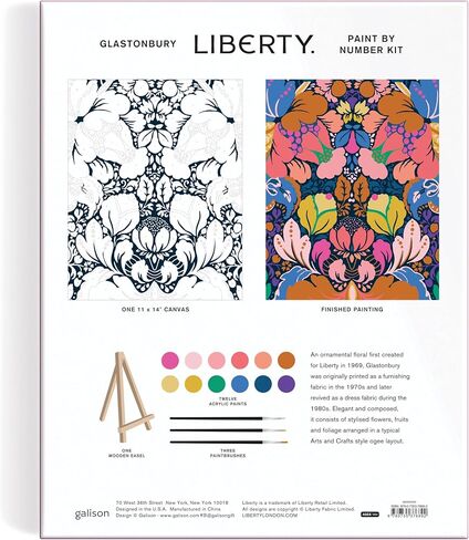 Galison Liberty Glastonbury – DIY Paint by Number Kit with Stunning Floral Foliage Design for Beginners and Experts Includes Easel Paint and Brushes in Saudi Arabia