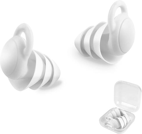 سدادات أذن لعزل ضوضاء النوم، سدادات أذن لحجب أصوات النوم، سدادات أذن من السيليكون لحماية السمع قابلة لإعادة الاستخدام للعمل والشخير والسباحة والحفلات الموسيقية والرماية - أسود in Kuwait