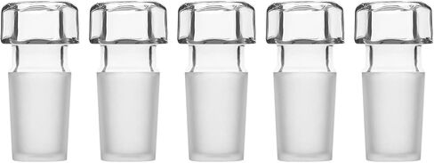 stonylab Glass Hex Head Hollow Glass Stopper, Hexagonal Head Glass Hollow Stopper for 19/22 Outer Joint Glass with Closed Bottom (5 Packs) in Saudi Arabia