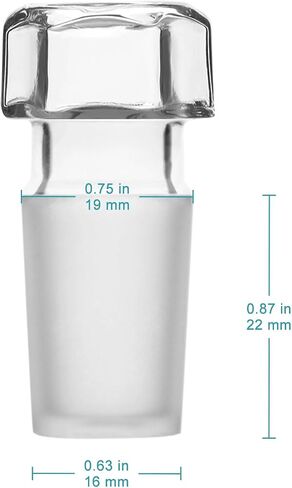 stonylab Glass Hex Head Hollow Glass Stopper, Hexagonal Head Glass Hollow Stopper for 19/22 Outer Joint Glass with Closed Bottom (5 Packs) in Saudi Arabia
