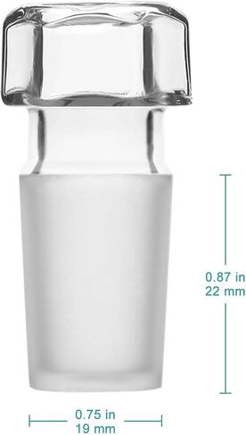 stonylab Glass Hex Head Hollow Glass Stopper, Hexagonal Head Glass Hollow Stopper for 19/22 Outer Joint Glass with Closed Bottom (5 Packs) in Saudi Arabia