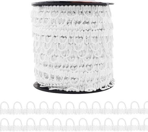 Mandala Crafts Ivory Elastic Button Loop Trim for Sewing & Bridal, 30 Yards in Kuwait
