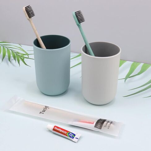 فرشاة أسنان للاستعمال مرة واحدة مع معجون أسنان، مجموعة مكونة من 125 قطعة، مجموعة فرشاة أسنان يدوية للسفر مصنوعة من القش والمشمش ملفوفة بشكل فردي في أدوات زينة كبيرة للبالغين، والأطفال، والفنادق، والمشردين، ودار التمريض، والجمعيات الخيرية in Kuwait