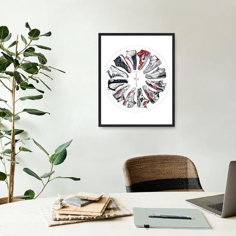 lixinxuyang Frame Sneaker Collection Poster, Michael Jordan Shoes Poster - Hypebeast Sneaker AJ Canvas Wall Art Room Decor 8x10 inch in Saudi Arabia