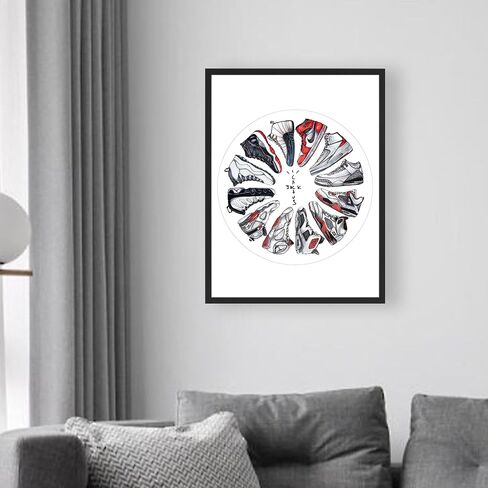lixinxuyang Frame Sneaker Collection Poster, Michael Jordan Shoes Poster - Hypebeast Sneaker AJ Canvas Wall Art Room Decor 8x10 inch in Saudi Arabia