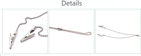 2PCS Metal Chain Bib Clip Napkin Clips with Ball Chains & Alligator Clamps for Elderly Adult Baby Keep Your Napkin Securely Placed While Dining in Saudi Arabia