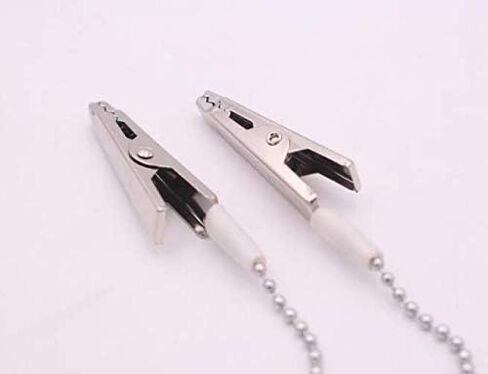 2PCS Metal Chain Bib Clip Napkin Clips with Ball Chains & Alligator Clamps for Elderly Adult Baby Keep Your Napkin Securely Placed While Dining in Saudi Arabia