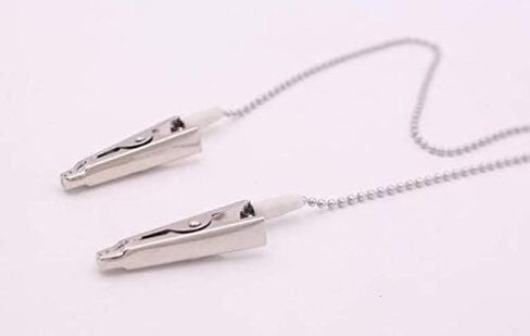 2PCS Metal Chain Bib Clip Napkin Clips with Ball Chains & Alligator Clamps for Elderly Adult Baby Keep Your Napkin Securely Placed While Dining in Saudi Arabia