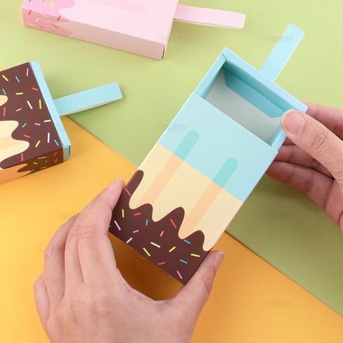 AUEAR, 12 Pack Gift Boxes Popsicle Shape Ice Cream Party Favor Box Mini Candy Folding Paper Box for Decorations in Kuwait