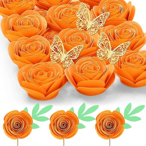 3D Rolled Roses Paper Flowers Decorations for Custom Shadow Box Frame, Handmade Mini Artificial Crafts DIY Gift (18 Pieces, Dark Purple) in Kuwait