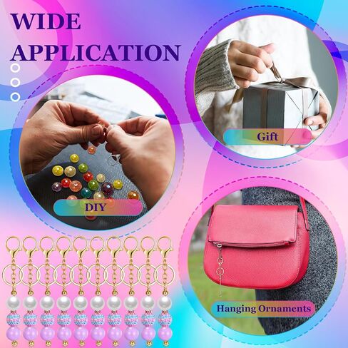 20 Pcs Beadable Keychain Bars Metal Beaded Blank Keychains Charms DIY Keychain Supplies Bulk for DIY Pendant Jewelry Making Projects Crafts Office School Accessories (Silver, Gold) in Kuwait