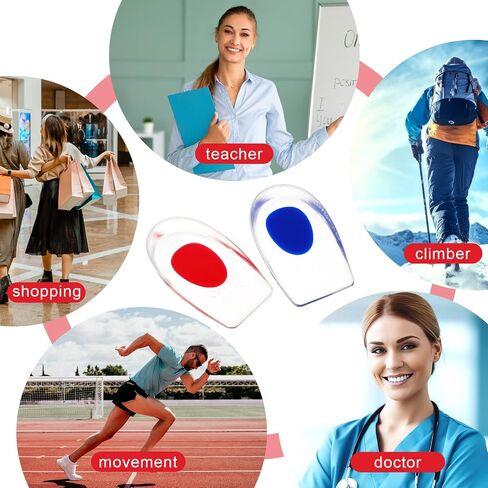 كوب كعب سيليكون من WLLHYF للكعوب المتشققة، 4 عبوات من بطانة التهاب اللفافة الأخمصية وسائد مريحة للكعب، بطانات للكعب للرجال والنساء لتخفيف آلام الكعب والتهاب الأوتار in Saudi Arabia