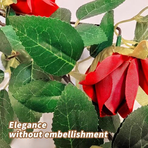 Realistic Artificial Rose Vine for Indoor Outdoor Wall Home Room Garden Wedding Summer Porch Terrace Balcony Decor Garland Artificial Hanging Flower(red) in Saudi Arabia