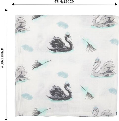 بطانية قماط للأطفال من الموسلين، مقاس 47 بوصة × 47 بوصة، 100% قطن ناعم للجنسين للأولاد والبنات، مطبوعة بالزهور، غطاء لعربة الأطفال من القماش للتجشؤ (Dreamcatcher) in Kuwait