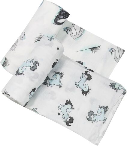 بطانية قماط للأطفال من الموسلين، مقاس 47 بوصة × 47 بوصة، 100% قطن ناعم للجنسين للأولاد والبنات، مطبوعة بالزهور، غطاء لعربة الأطفال من القماش للتجشؤ (Dreamcatcher) in Kuwait