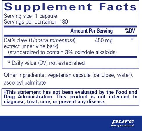 Pure Encapsulations Cat's Claw | Supplement to Support Joints, Immune and Cardiovascular Systems, and Gastrointestinal Health* | 90 Capsules in Saudi Arabia