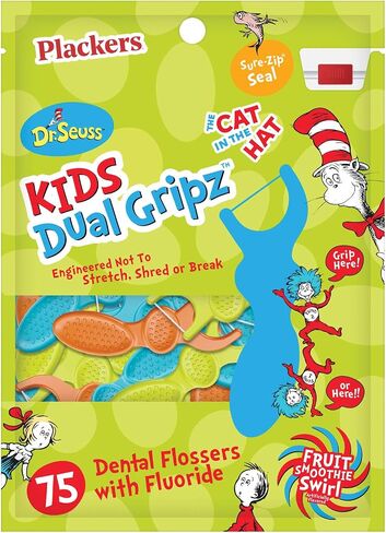 Plackers Flossers for Kids - 75 flossers with dual grip for different ages in Saudi Arabia