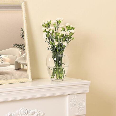 YANWE1 مزهرية زجاجية شفافة، مزهرية زجاجية كبيرة، مزهرية زهور طويلة، مزهرية أرضية، مزهرية حديثة، مزهرية زخرفية لغرفة المعيشة، طاولة الطعام، عباءة، رف، زفاف، مكتب، رف كتب، مدخل، 11.8 بوصة in Kuwait