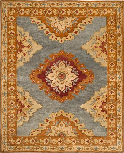 مجموعة التراث SAFAVIEH 8 × 10 بوصة أزرق / صدئ HG408A سجادة منطقة الصوف الفاخرة الشرقية التقليدية المصنوعة يدويًا in Kuwait