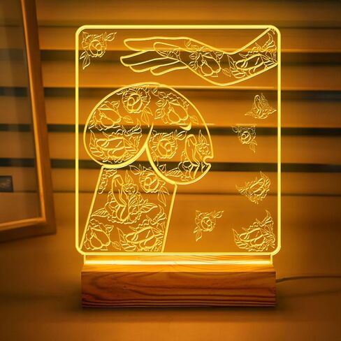 Bestie Gifts ضوء ليلي LED من القلب لأفضل صديق - هدايا عيد ميلاد Bestie - مصباح يعمل بمنفذ USB مع تصميم Pinky Promise ورسالة مؤثرة - قاعدة خشبية - هدية صداقة مثالية لديكور المنزل in Kuwait