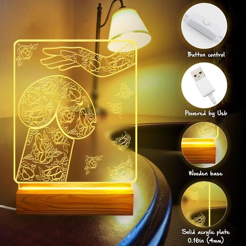 Bestie Gifts ضوء ليلي LED من القلب لأفضل صديق - هدايا عيد ميلاد Bestie - مصباح يعمل بمنفذ USB مع تصميم Pinky Promise ورسالة مؤثرة - قاعدة خشبية - هدية صداقة مثالية لديكور المنزل in Kuwait