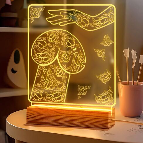 Bestie Gifts ضوء ليلي LED من القلب لأفضل صديق - هدايا عيد ميلاد Bestie - مصباح يعمل بمنفذ USB مع تصميم Pinky Promise ورسالة مؤثرة - قاعدة خشبية - هدية صداقة مثالية لديكور المنزل in Kuwait