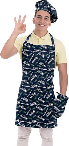 Northwest NFL 3 Piece Team Color and Logo Chef Set: Apron, Oven Mitt and Chef Hat in Saudi Arabia