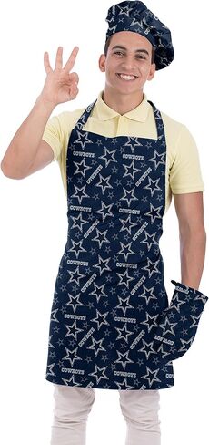 Northwest NFL 3 Piece Team Color and Logo Chef Set: Apron, Oven Mitt and Chef Hat in Saudi Arabia