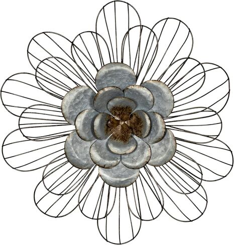 ستراتون ديكور منزلي S07729 ديكور حائط على شكل زهرة سلكية، 21.50 عرض × 0.50 عمق × 21.50 ارتفاع، ذهبي in Kuwait