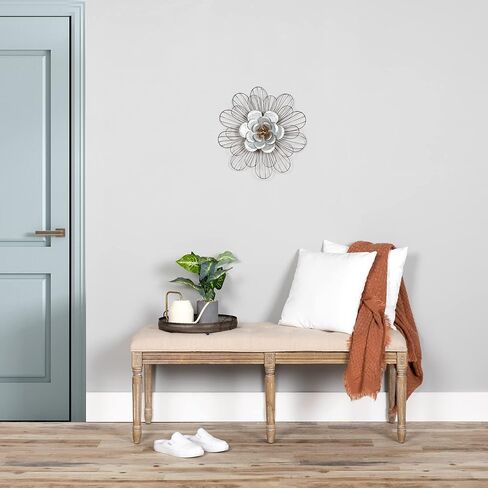 ستراتون ديكور منزلي S07729 ديكور حائط على شكل زهرة سلكية، 21.50 عرض × 0.50 عمق × 21.50 ارتفاع، ذهبي in Kuwait