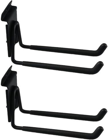 2Pcs Heavy Duty Garage, Storage Slatwall Double Hooks, U Hanger Organizer, 7?? Wall Mounted Metal Holder Tool for Ladders, Garden Hose, Black in Saudi Arabia