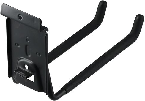 2Pcs Heavy Duty Garage, Storage Slatwall Double Hooks, U Hanger Organizer, 7?? Wall Mounted Metal Holder Tool for Ladders, Garden Hose, Black in Saudi Arabia