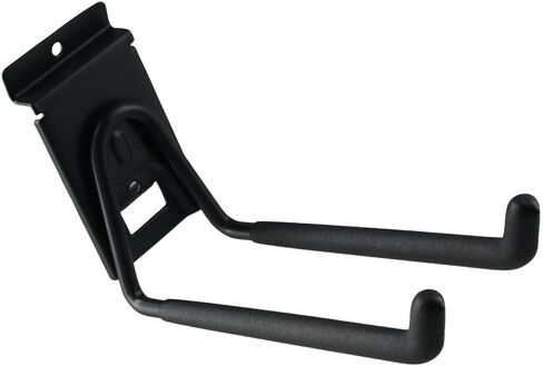 2Pcs Heavy Duty Garage, Storage Slatwall Double Hooks, U Hanger Organizer, 7?? Wall Mounted Metal Holder Tool for Ladders, Garden Hose, Black in Saudi Arabia