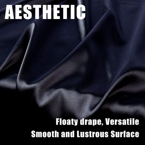 Black Charmeuse Satin Fabric 5 Yards Clothing Polyester Bridal Solid Silky Satin Fabric by The Yard 60" Inches Wide for Sewing, Pillow Case, Lining, Wedding, Bridal, Costume, DIY Crafting in Saudi Arabia