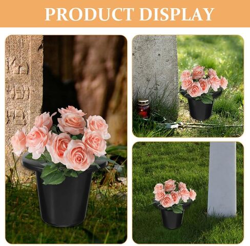 Toddmomy 10pcs Cemetery Grave Vase Inserts, 16 Holes Plastic Cemetery Flowers Holder Bracket for Grave Vase Reusable Cemetery Decor Tombstone Markers Memorials Sympathy in Saudi Arabia