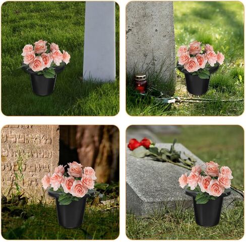 Toddmomy 10pcs Cemetery Grave Vase Inserts, 16 Holes Plastic Cemetery Flowers Holder Bracket for Grave Vase Reusable Cemetery Decor Tombstone Markers Memorials Sympathy in Saudi Arabia