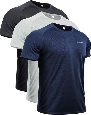 CADMUS Men's 3 Pack Workout Shirts Dry Fit Mesh Athletic T-Shirts in Saudi Arabia