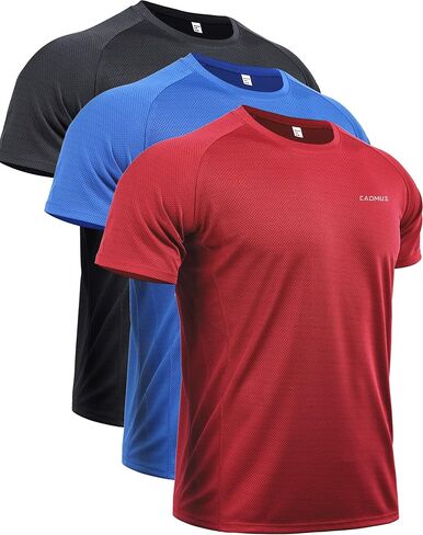 CADMUS Men's 3 Pack Workout Shirts Dry Fit Mesh Athletic T-Shirts in Saudi Arabia