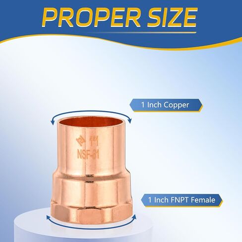 10-PACK GUOFIS 3/4Inch C x 3/4Inch FNPT Copper Female Adapter, LF Short Radius Fittings Adapter with Sweat Solder X FNPT Connection for Residential, Commercial in Saudi Arabia