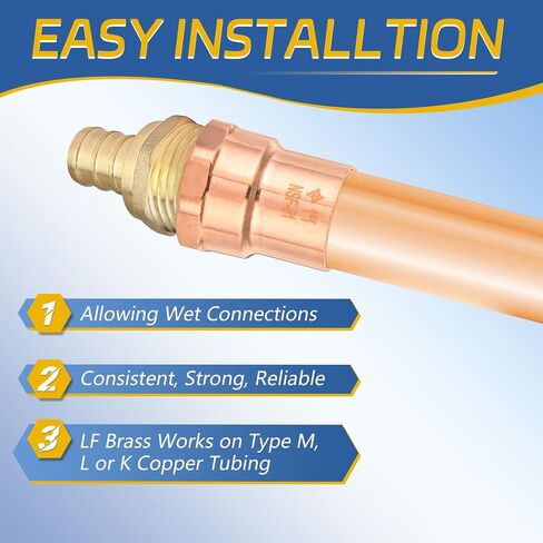 10-PACK GUOFIS 3/4Inch C x 3/4Inch FNPT Copper Female Adapter, LF Short Radius Fittings Adapter with Sweat Solder X FNPT Connection for Residential, Commercial in Saudi Arabia