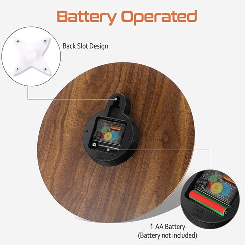 ساعة الحائط: ساعات حائط صامتة تعمل بالبطارية، ساعة خشبية لمنزل المزرعة ريفي عتيق وساعات ديكور عتيقة لغرفة المعيشة والمطبخ وغرفة النوم والمنزل والحمام in Kuwait