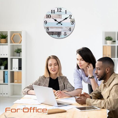 ساعة الحائط: ساعات حائط صامتة تعمل بالبطارية، ساعة خشبية لمنزل المزرعة ريفي عتيق وساعات ديكور عتيقة لغرفة المعيشة والمطبخ وغرفة النوم والمنزل والحمام in Kuwait