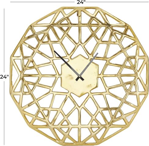 ديكو 79 ساعة حائط هندسية من الألومنيوم بتصميم مقصوص، 24 بوصة × 2 بوصة × 24 بوصة، فضي in Saudi Arabia
