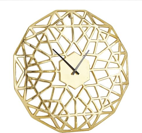 ديكو 79 ساعة حائط هندسية من الألومنيوم بتصميم مقصوص، 24 بوصة × 2 بوصة × 24 بوصة، فضي in Saudi Arabia