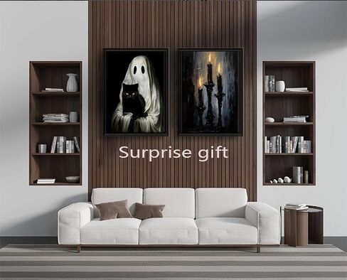 6 Pieces Vintage Ghost Wall Art Ghost Face Gothic Spooky Funny Home Decor Funny Ghost Dark College Poster Dark Forest Cute Ghost Paintings Print Picture Retro Floral Ghost Halloween Pumpkin Lantern in Saudi Arabia