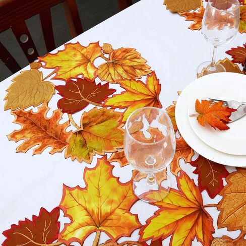 Simhomsen Embroidered Leaves Table Runner for Thanksgiving, Fall or Autumn (14 × 89 inches) in Saudi Arabia