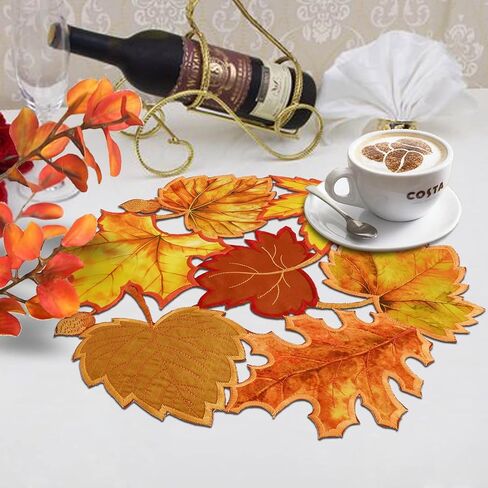 Simhomsen Embroidered Leaves Table Runner for Thanksgiving, Fall or Autumn (14 × 89 inches) in Saudi Arabia