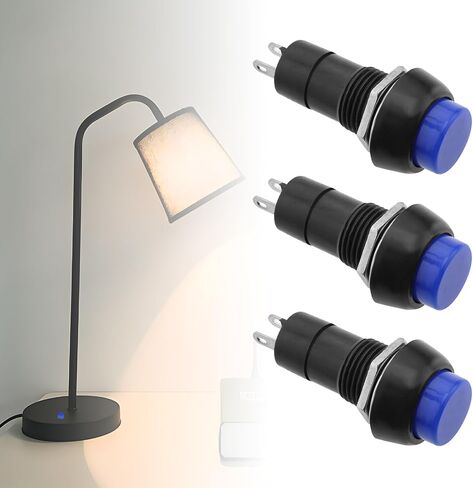 Create idea 5pcs 12mm Latching Push Button Switch SPST ON OFF Switch Mini Push Button Switch for Mobility Scooter Car Trumpet Table Lamp Home Doorbell, Red in Saudi Arabia